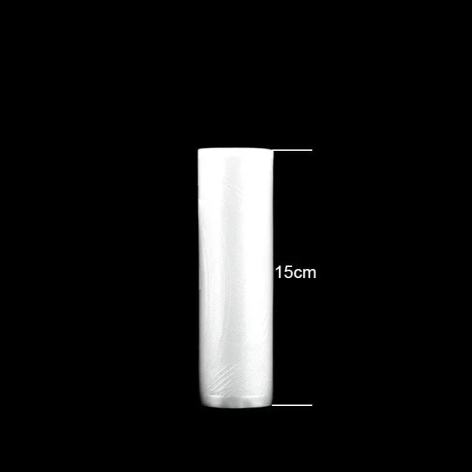 White roll of plastic sheeting with dimensions 15x500cm on a black background