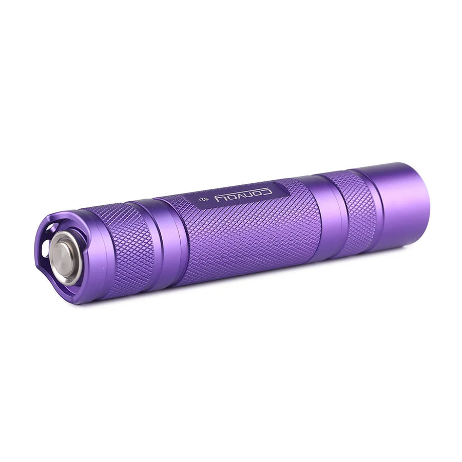Purple flashlight on a white background