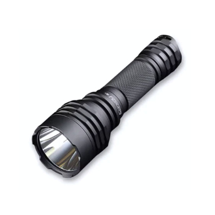 Black flashlight on a white background