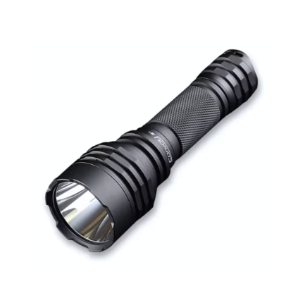 Black flashlight on a white background