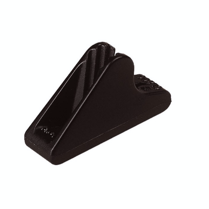 Black wedge-shaped object on a white background