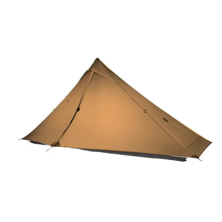 Brown pyramid tent on a white background