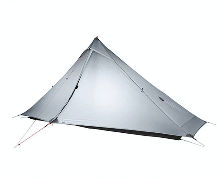 Gray pyramid tent on a white background
