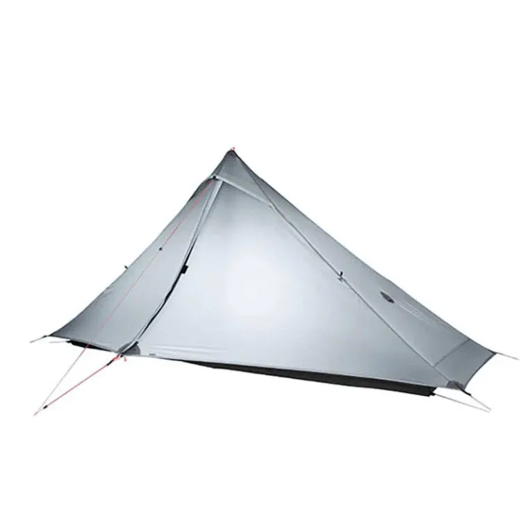 Gray pyramid tent on a white background