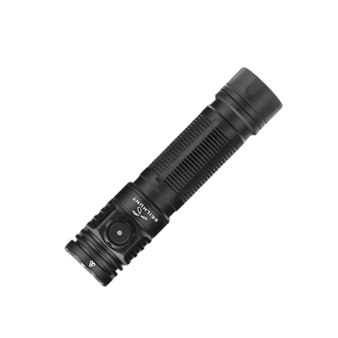Black flashlight on a white background