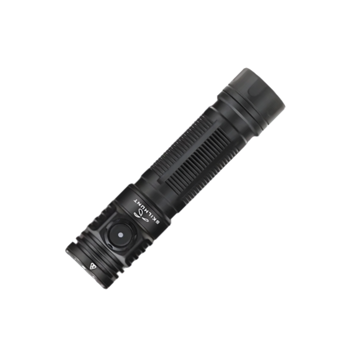 Black flashlight on a white background