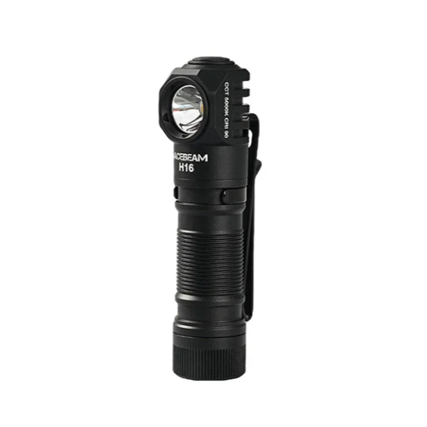 Black flashlight with 'acebeam' branding on a white background