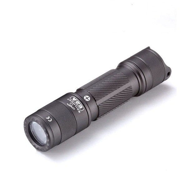 Black flashlight on a white background