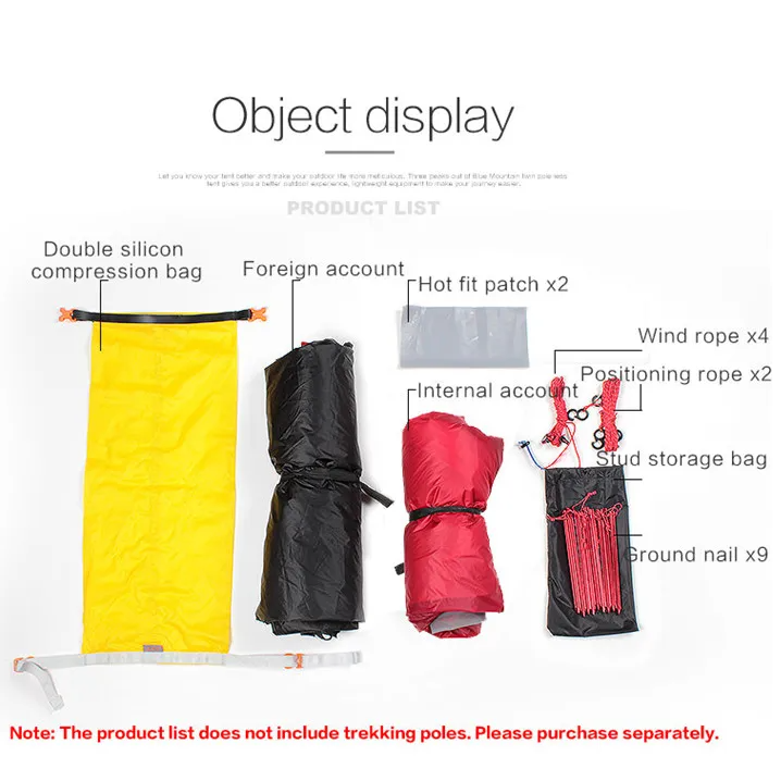 Set of outdoor equipment on a white background.