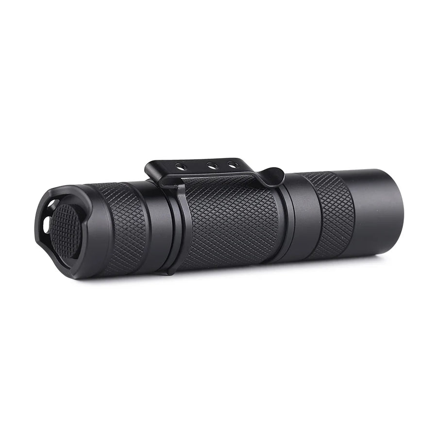 Black flashlight on a white background