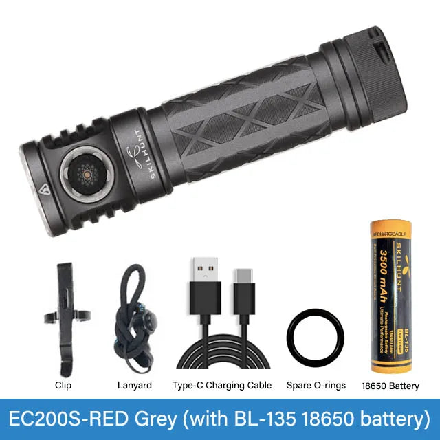 Skilhunt EC200S-RED 18650 Torch