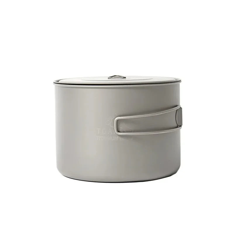 Gray pot with a handle on a white background