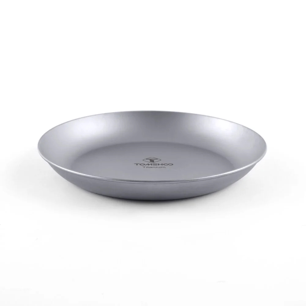 titanium plate with 'Tomshoo' branding on a white background