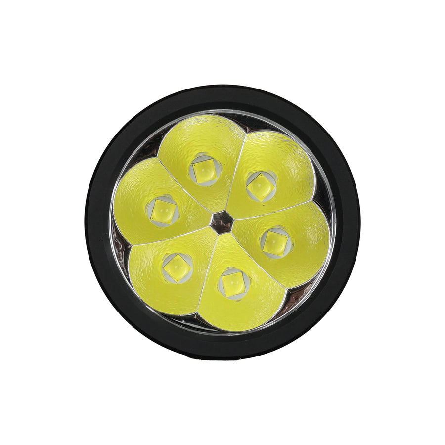 close up view of an led lens