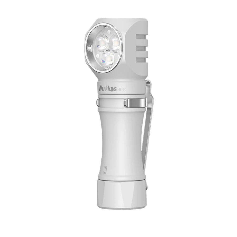 White MAO flashlight with 'Wurkkos' branding on a white background