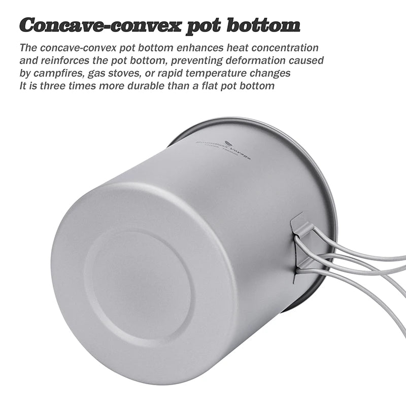 Metal pot with concave-convex pot bottom design on a white background
