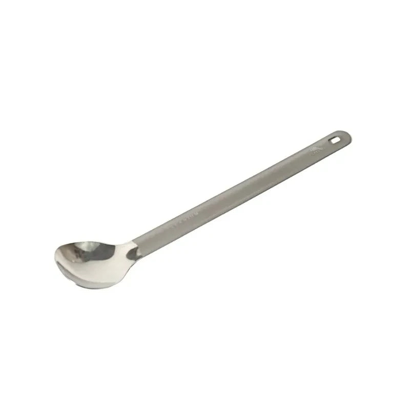 Metallic ladle on a white background