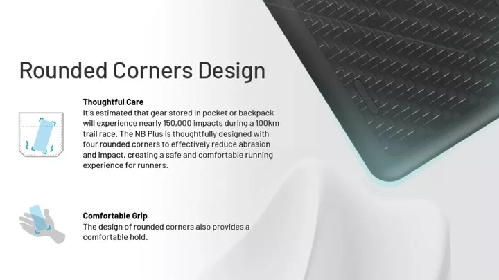 Black power bank with rounded corners design on a white background