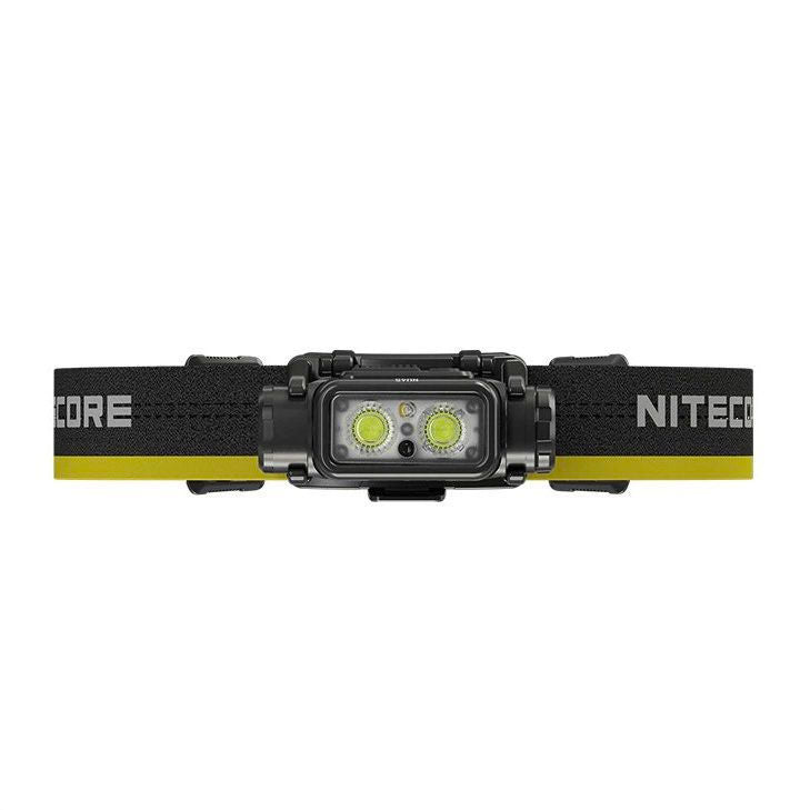 Nitecore headlamp with visible branding on a white background